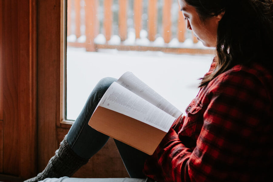 Woman reading a book